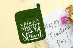 Life is shor t lick the spoon SVG, Potholder SVG Design Product Image 2