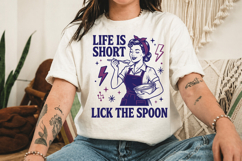 LIFE IS SHORT LICK THE SPOON, Trendy Retro Housewife Design Product Image 3