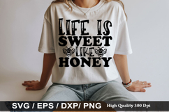 Bee SVG Design - life is sweet like honey Product Image 4