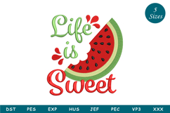 Life Is Sweet Summer Embroidery Design Product Image 1