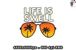 Life Is Swell PNG Tropical Palm Tree Summer Beach Design