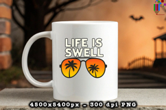 Life Is Swell PNG Tropical Palm Tree Summer Beach Design