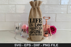 life is too short to drink SVG - Valentine Wine Bag Design Product Image 1