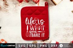 Life is what you bake SVG, Christmas Pot holder SVG Design Product Image 1