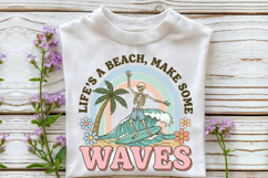Life's A Beach Skeleton Surfing PNG Product Image 2