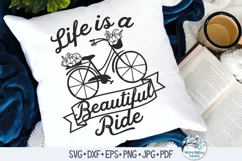 Life Is A Beautiful Ride SVG | Vintage Floral Bike SVG Product Image 1