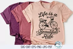Life Is A Beautiful Ride SVG | Vintage Floral Bike SVG Product Image 2