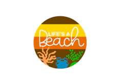 Life's a Beach Summer Round Sign Laser Cut SVG Template Product Image 2