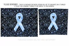 Light Blue Awareness Ribbon, 20oz Skinny Tumbler Sublimation Product Image 2