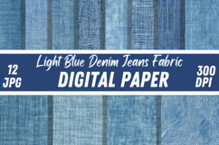 Light Blue Denim Texture Digital Paper Pack Product Image 1