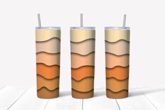 Light Brown Paper Cut Effect Skinny Tumbler Sublimation Wrap Product Image 2