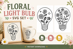 2 Floral Light Bulb SVG PNG Product Image 1