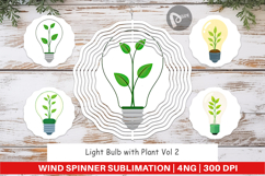 Wind Spinner Light Bulb with Plant Product Image 1