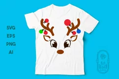 Reindeer Girl with Christmas Ornaments on Antlers SVG Product Image 2