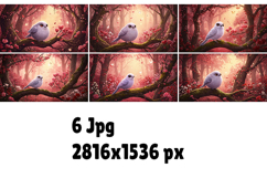 Light purple bird in fantasy forest Product Image 2