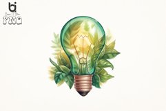 Lightbulb from Fresh Leaves Watercolor Sublimation Bundle Product Image 2