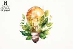 Lightbulb from Fresh Leaves Watercolor Sublimation Bundle Product Image 4