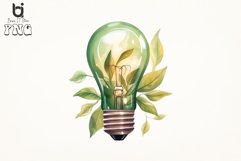 Lightbulb from Fresh Leaves Watercolor Sublimation Bundle Product Image 6