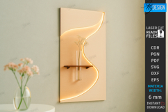 Lighted Wall Flower Holder Laser Cut | Modern Wall Art | CNC Product Image 1