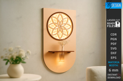 Lighted Wall Flower Holder Laser Cut | Modern Wall Art | CNC Product Image 1