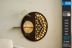 Lighted Wall Flower Holders Laser Cut Bundle|Modern Wall Art Product Image 10