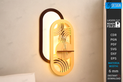 Lighted Wall Flower Holder Laser Cut | Modern Wall Art | CNC Product Image 1