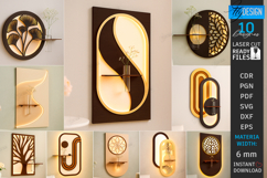 Lighted Wall Flower Holders Laser Cut Bundle|Modern Wall Art Product Image 1