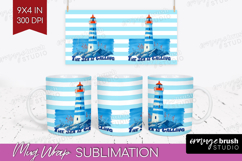 Lighthouse Nautical Mug Wrap Sea Quotes Mug PNG Sublimation Product Image 1