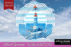 Lighthouse Nautical Wind Spinner Sublimation PNG Sea Quotes Product Image 1