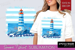Lighthouse Nautical Square Tshirt Background Sea Quotes PNG Product Image 1