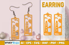Lighthouse Earring Lasercut Product Image 1