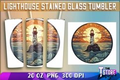 Lighthouse Stained Glass Tumblers Wrap 20 oz.| PNG File Product Image 1
