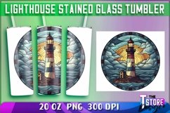 Lighthouse Stained Glass Tumblers Wrap 20 oz.| PNG File Product Image 1