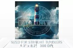 Lighthouse Tumbler Sublimation Design, ocean tumbler wrap Product Image 2
