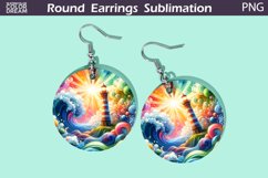 Lighthouse Round Earrings | Summer Sea Earrings Product Image 1