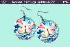 Lighthouse Round Earrings | Summer Sea Earrings Product Image 1