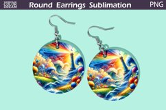 Lighthouse Round Earrings | Ocean Earrings Product Image 1
