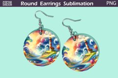 Lighthouse Round Earrings | Ocean Earrings Product Image 1