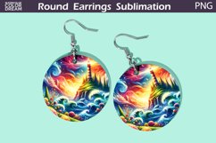 Lighthouse Round Earrings | Ocean Earrings Product Image 1
