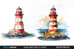 Watercolor Lighthouses Clipart Bundle Product Image 3