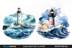 Watercolor Lighthouses Clipart Bundle Product Image 2