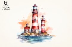 lighthouses Watercolor sublimation png bundle Product Image 2