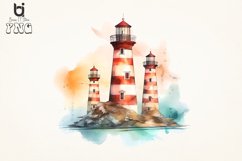 lighthouses Watercolor sublimation png bundle Product Image 3