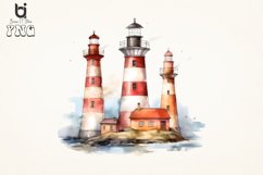 lighthouses Watercolor sublimation png bundle Product Image 4