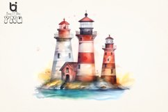 lighthouses Watercolor sublimation png bundle Product Image 5