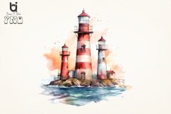 lighthouses Watercolor sublimation png bundle Product Image 6