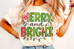 Merry And Bright PNG, Holiday PNG, Christmas Lights PNG Product Image 2