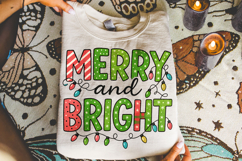 Merry And Bright PNG, Holiday PNG, Christmas Lights PNG Product Image 3