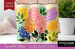 Lilac Modern Floral Tumbler Wrap Sping Flower Tumbler PNG Product Image 1