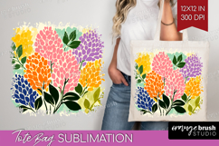 Lilac Modern Floral Tote Bag Sping Flower Tote Bag PNG Product Image 1